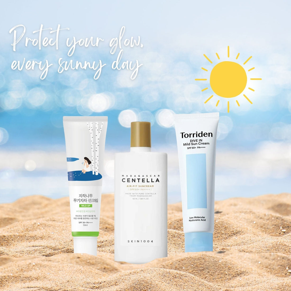 korean suncreen no white cast at vgle studios, vgle skincare
