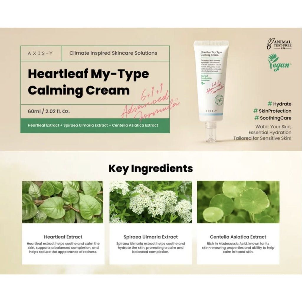 AXIS-Y Heartleaf My-Type Calming Cream 60ml | VGLE Beauty Canada