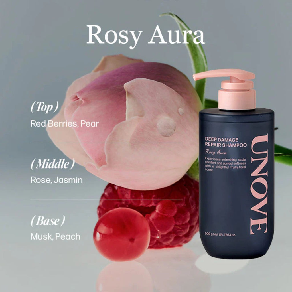 Unove Deep Damage Repair Shampoo 500ml Rosy Aura | VGLE Beauty Canada