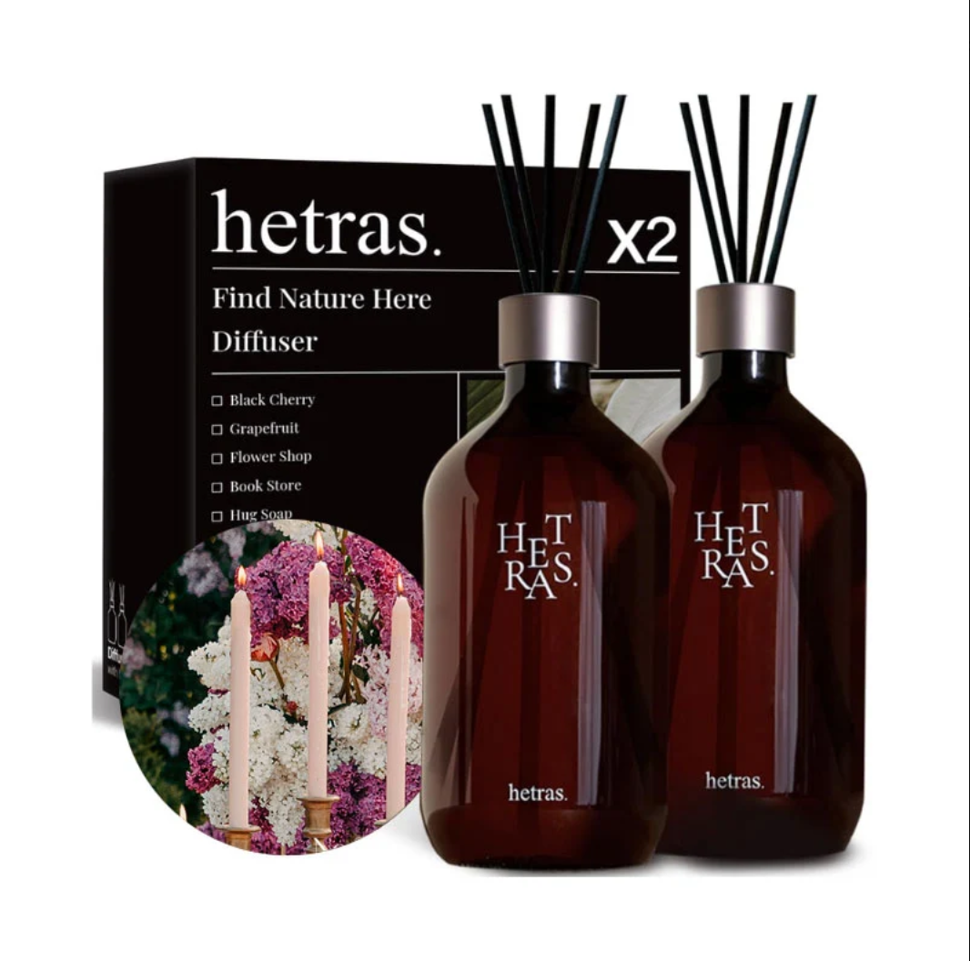 hetras Premium Diffuser 500ml x 2 - Romantic Lavender