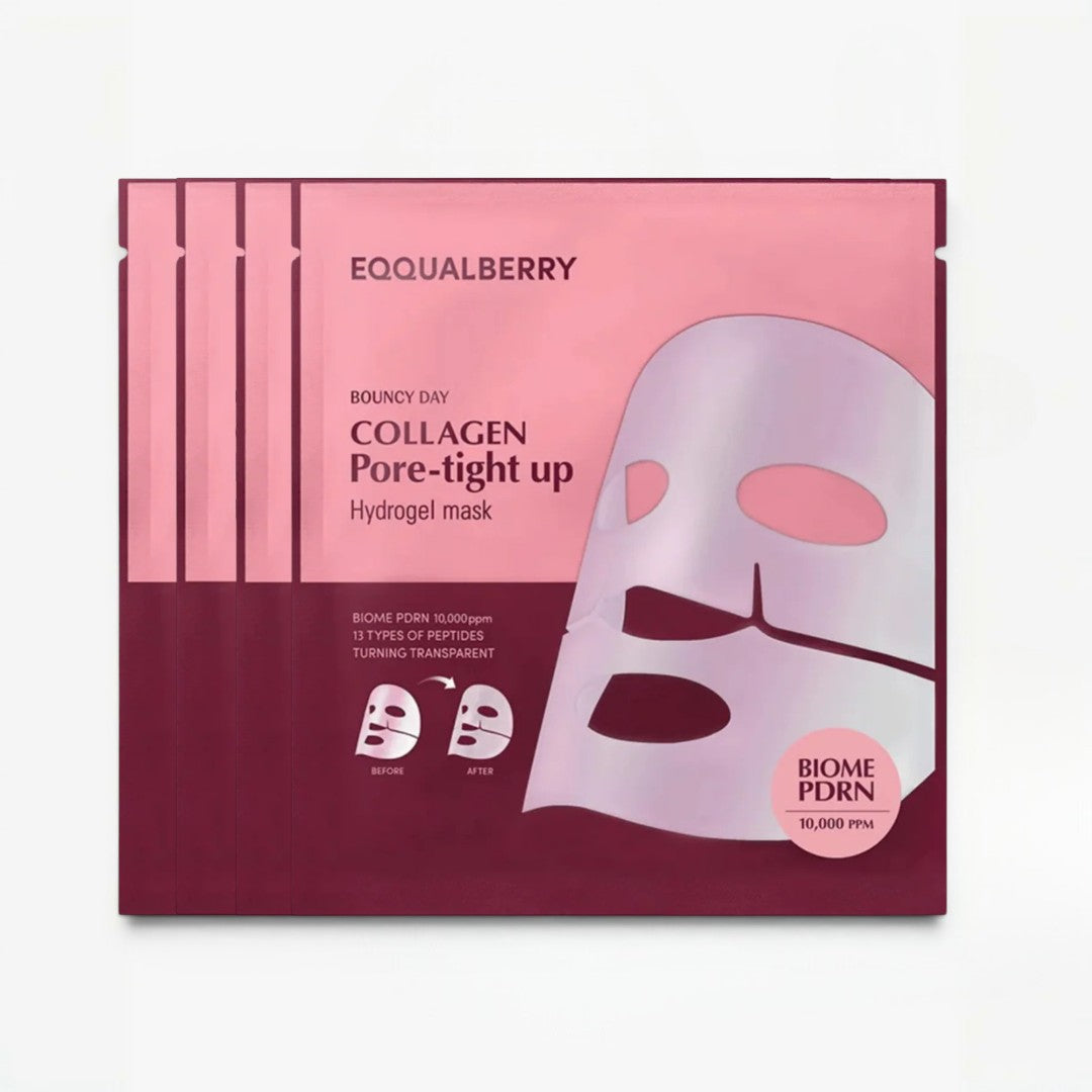 EQQUALBERRY Collagen Pore-Tight Up Hydrogel Mask 4pcs