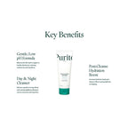Tube of Day & Night Cleanser with key benefits listed on a white background