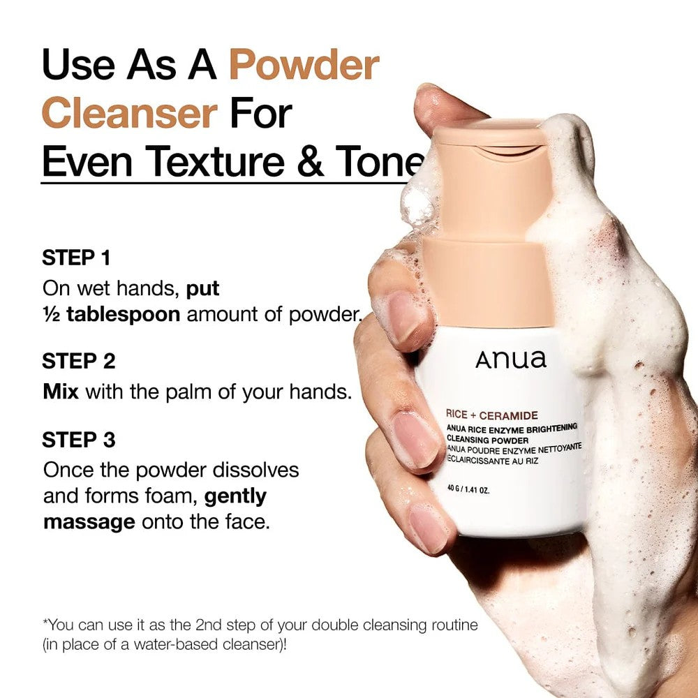Anua Rice Enzyme Brightening Cleansing Powder 40g Anua