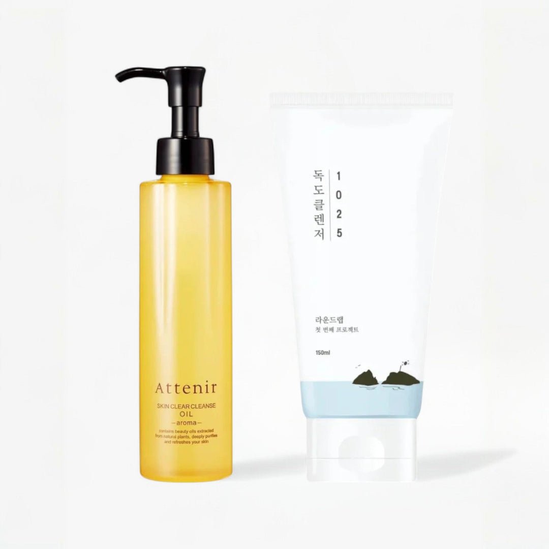 Double Cleanse Set - Attenir & Round Lab – Bundles | Korean Skincare Canada - VGLE Beauty