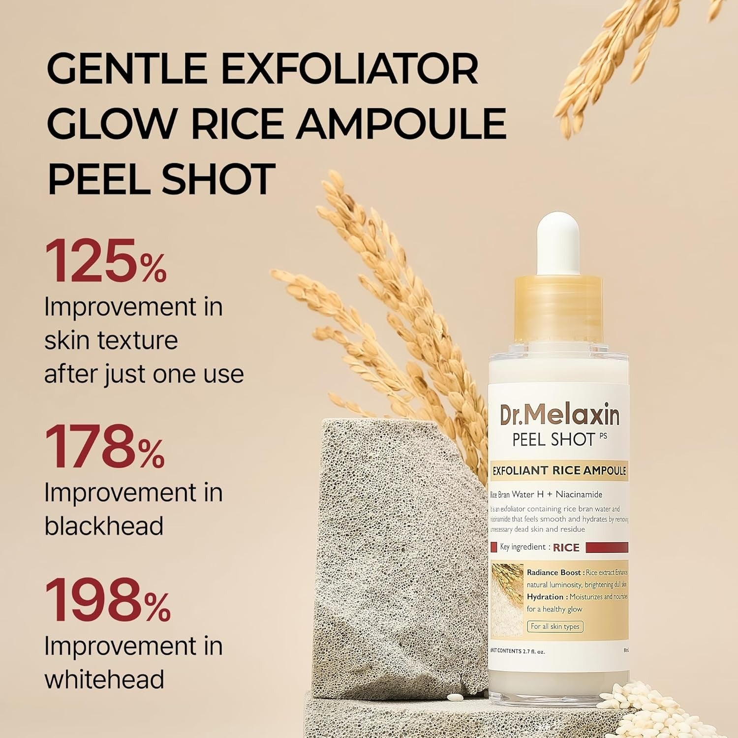Dr.Melaxin White Rice Exfoliating Ampoule 80ml | VGLE Beauty Canada