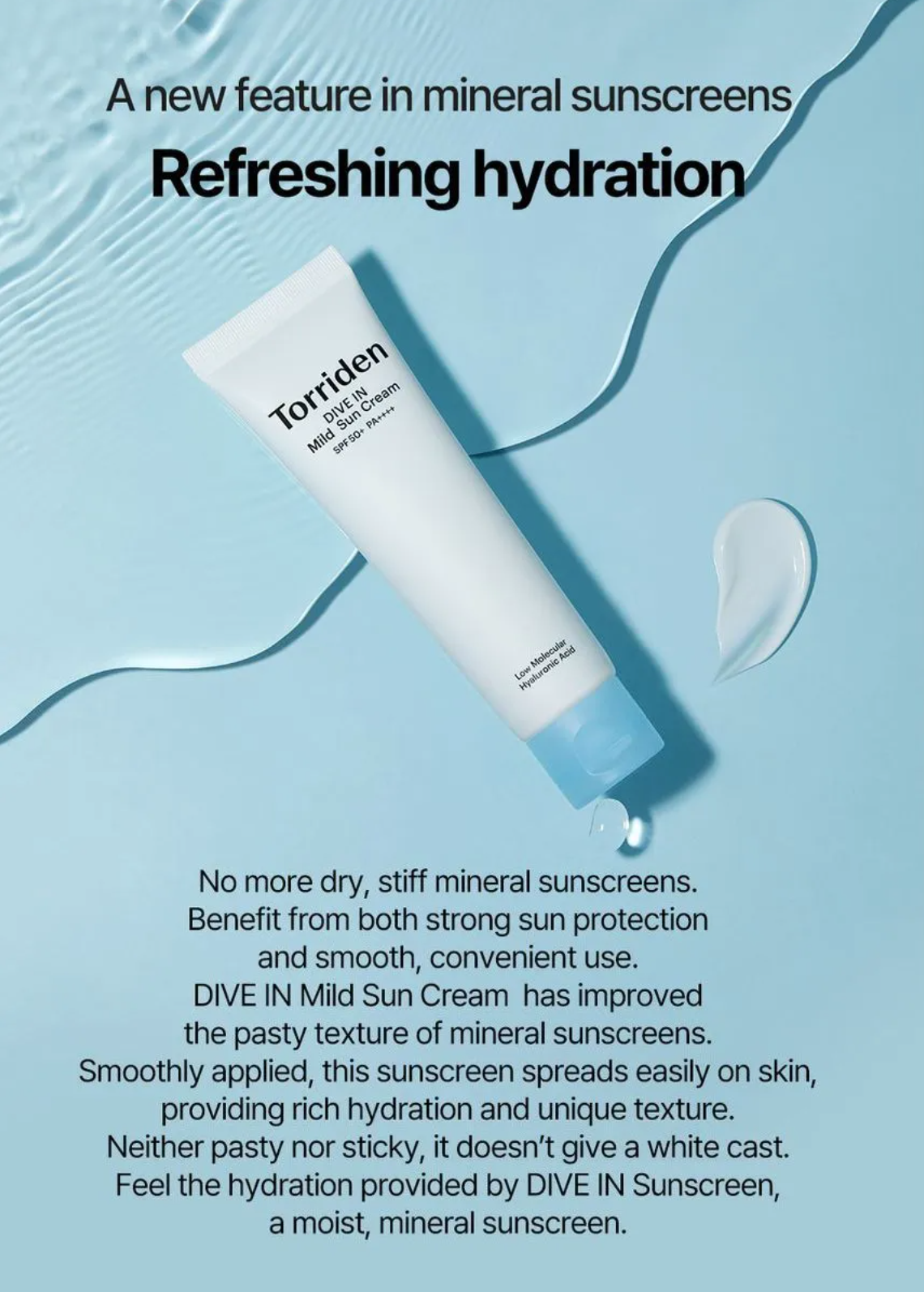 Torriden Dive-In Mild Sun Cream SPF50+ 60ml | VGLE Beauty Canada